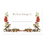 Nature Border in Colour Pencil: Bird, Hollyhocks Rectangle Stickers
