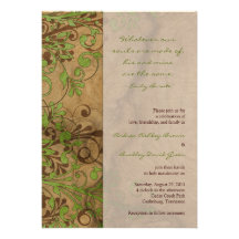Nature Lover Natural Wood and Floral Invitation