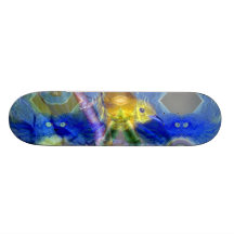 Nature Reflections I - Gold & Blue Birds Skate Deck