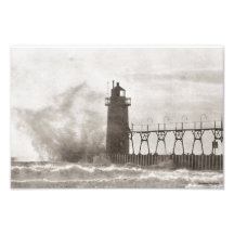 Nature’s Fury Lighthouse Photographic Print