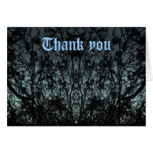 Nature silhouette Gothic Thank you card