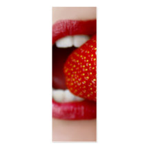 Nature's Candy - Woman Eating Strawberry Business Card Template