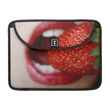 Nature's Candy - Woman Eating Strawberry MacBook Pro Sleeves
