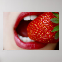 Nature's Candy - Woman Eating Strawberry Print