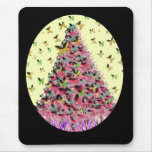 Natures Christmas Tree in Gold & Pink Mouse Pad