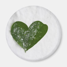 Nature's Winter Snow Romantic Heart of Love Refrigerator Magnet
