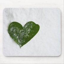 Nature's Winter Snow Romantic Heart of Love Mouse Mats