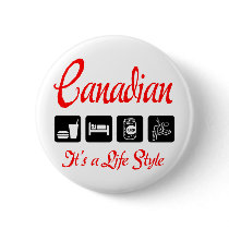 Naughty Canadian Pinback Button