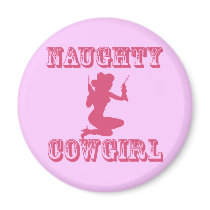 Naughty Cowgirl Refrigerator Magnet