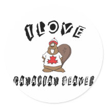 Naughty I Love Canadian Beaver Sticker