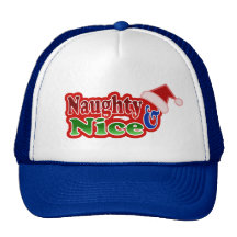 Naughty Nice Christmas Text Design Mesh Hats