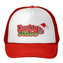 Naughty Nice Christmas Text Design Trucker Hats