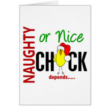 Naughty or Nice Chick (Santa Hat) Card
