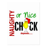 Naughty or Nice Chick (Santa Hat) Postcards