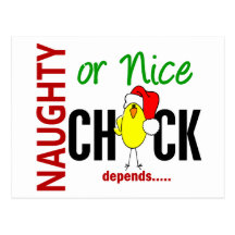 Naughty or Nice Chick (Santa Hat) Postcards