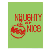 Naughty or Nice Christmas Post Card