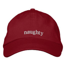 Naughty or Nice Hat (Naughty) Embroidered Baseball Caps