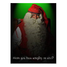 Naughty or Nice Santa Postcard