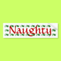 Naughty Red font Bumper Sticker 3 bumper stickers