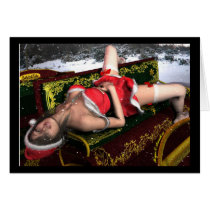 Naughty Santa Girl Christmas or Greeting Card