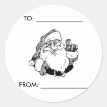 Naughty Santa Sticker Tag