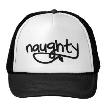 naughty with devil's tail mesh hat