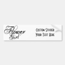 Naughy Grunge Script - Flower Girl Black Bumper Sticker