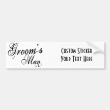 Naughy Grunge Script - Groom's Man Black Bumper Sticker
