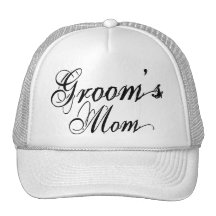 Naughy Grunge Script - Groom's Mom Black Trucker Hats