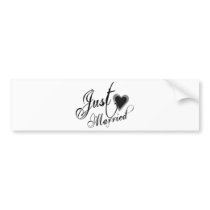 Naughy Grunge Script - Just Married Heart Black