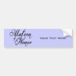 Naughy Grunge Script - Matron Of Honour Black Bumper Stickers