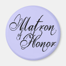 Naughy Grunge Script - Matron Of Honour Black Refrigerator Magnets