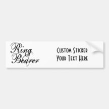 Naughy Grunge Script - Ring Bearer Black Bumper Sticker