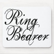 Naughy Grunge Script - Ring Bearer Black Mouse Pads