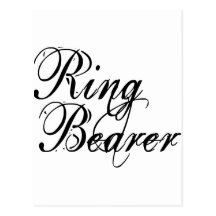 Naughy Grunge Script - Ring Bearer Black Postcards