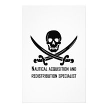 Nautical Acquisition And Redistribution Specialist Customized Stationery