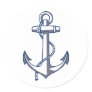 Nautical Anchor Round Sticker