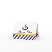 Nautical Anchor Thank You Notes Cards Yellow