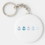 Nautical Blue Anchors Design Key Chain