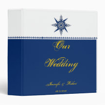 Nautical Compass Rose Navy Yellow Wedding Binder