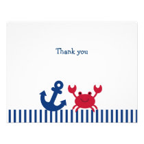 Nautical Crab Flat Thank You Note Cards invitations