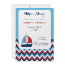 Nautical First Birthday Invitation