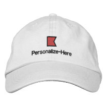 Nautical Flag "B" Personalized Boater's Hat Embroidered Baseball Caps