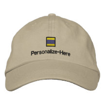 Nautical Flag "D" Personalized Boater's Hat Embroi Embroidered Baseball Cap