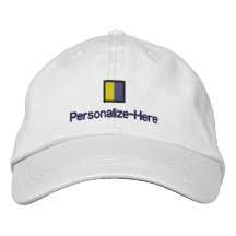 Nautical Flag "K" Personalized Boater's Hat Embroidered Baseball Cap