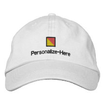Nautical Flag "O" Personalized Boater's Hat Embroi Embroidered Hat