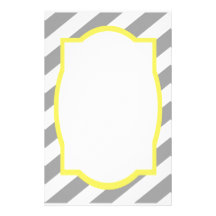 Nautical Grey Stripes Border Stationery
