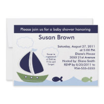 Nautical/Ocean/Sailboats Baby Shower Invitation