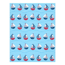 Nautical Sailboat Baby Scrapbook Paper Customized Letterhead