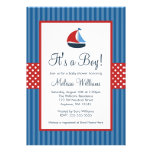 Nautical Sailboat Stripes Baby Shower Invitations